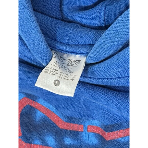 VTG Fox Racing Hoodie Men Large Blue Pullover Motocross Camo Logo Promo 90s Y2K - Picture 10 of 14